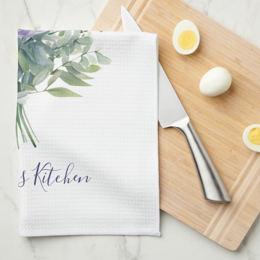 Linge De Cuisine Bouquet floral de fleurs de lavande violettes (Quart Plié)