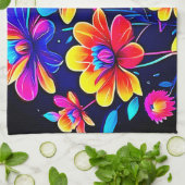 Linge De Cuisine Bouquet floral vif (Plié)