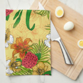 Linge De Cuisine Bouquet tropical (Quart Plié)