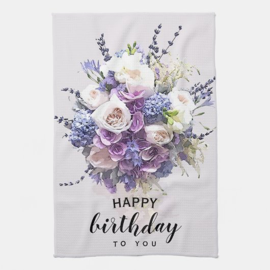 Linge De Cuisine Bouquet vintage | Calligraphie d'anniversaire Cust (Vertical)