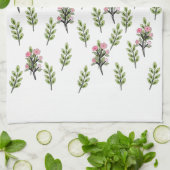 Linge De Cuisine Bouquets roses blancs (Plié)