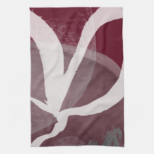 Linge De Cuisine Bourgogne Gris & Blanc Aquarelle Abstraite