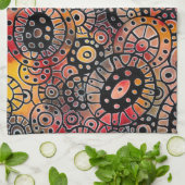 Linge De Cuisine Bourgogne Tranquille Oval Corals Art original (Plié)