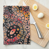 Linge De Cuisine Bourgogne Tranquille Oval Corals Art original (Quart Plié)