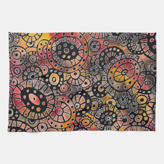 Linge De Cuisine Bourgogne Tranquille Oval Corals Art original (Horizontal)