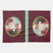 Linge De Cuisine Bourgogne vert foncé et or (Horizontal)