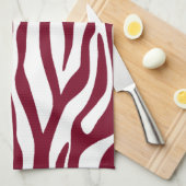 Linge De Cuisine Bourgogne Zebra Poster de animal (Quart Plié)