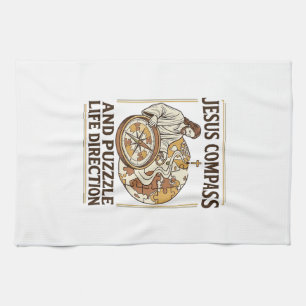 Linge De Cuisine Boussole Jésus et casse-tête Direction de vie Jésu