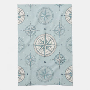Linge De Cuisine Boussole Vintage Motif Nauphtique Sans Couture (1)