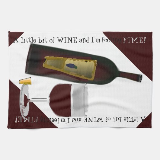 Linge De Cuisine Bouteille de vin (Horizontal)