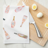 Linge De Cuisine bouteille de vin rose rosé rose bouteille d'aquare (Quart Plié)