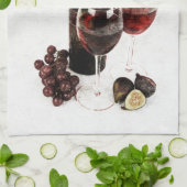 Linge De Cuisine Bouteille et verres de vin (Plié)