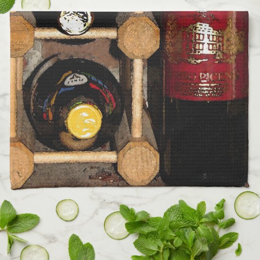 Linge De Cuisine Bouteilles de vin (Plié)