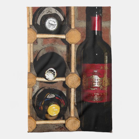 Linge De Cuisine Bouteilles de vin (Vertical)