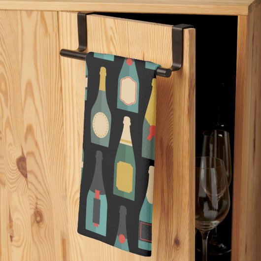 Linge De Cuisine Bouteilles de vin noir (Pliage en tiers)