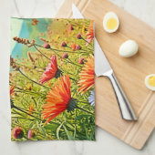 Linge De Cuisine Bouton Fleur sauvage vibre Joy Design (Quart Plié)