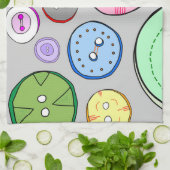 Linge De Cuisine Boutons Pastel (Plié)