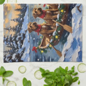 Linge De Cuisine Bouvier des Flandres Christmas Boat Holiday (Plié)