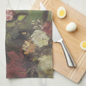 Linge De Cuisine Bowl avec Peonies et Roses par Vincent van Gogh (Quart Plié)