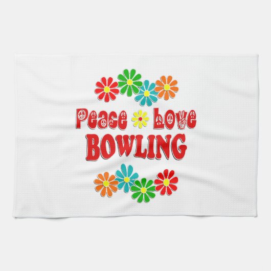 Linge De Cuisine Bowling d'amour de paix (Horizontal)