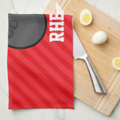 Linge De Cuisine Bowling; Scarlet Red Stripes (Quart Plié)