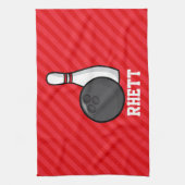 Linge De Cuisine Bowling; Scarlet Red Stripes (Vertical)