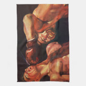 Linge De Cuisine Boxe vintage, Boxers Punching Combattre (Vertical)