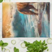 Linge De Cuisine Boxer Beach Surfing Peinture (Plié)