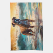 Linge De Cuisine Boxer Beach Surfing Peinture (Vertical)