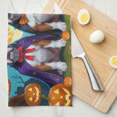 Linge De Cuisine Boxer Chiens Citrouille Halloween Funny (Quart Plié)