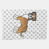Linge De Cuisine Boxer pâle Cartoon Chien & Pâtes (Horizontal)