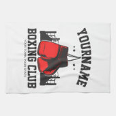 Linge De Cuisine Boxeur Pro AJOUTER NOM Gants Rouges Boxe sur Ring (Horizontal)