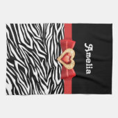 Linge De Cuisine Bracelet noir blanc glamour imprimé, arc rouge & b (Horizontal)