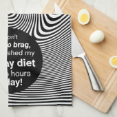 Linge De Cuisine Brag À Propos De Diet Drôle Plaisanterie (Quart Plié)