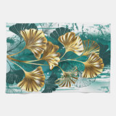 Linge De Cuisine Branche avec Feuilles d'or Ginko Biloba (Horizontal)