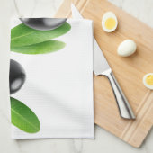 Linge De Cuisine Branche avec olives noires (Quart Plié)