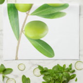Linge De Cuisine Branche avec olives vertes (Plié)