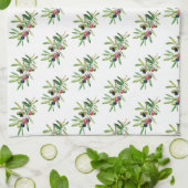 Linge De Cuisine Branche d'olive aquarelle (Plié)