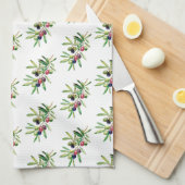 Linge De Cuisine Branche d'olive aquarelle (Quart Plié)