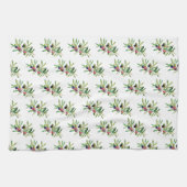 Linge De Cuisine Branche d'olive aquarelle (Horizontal)