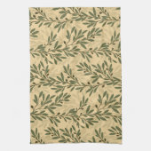 Linge De Cuisine Branche d'olivier vert Motif méditerranéen (Vertical)