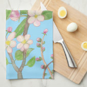 Linge De Cuisine Branche en floraison de l'arbre Apple Sky Blue (Quart Plié)