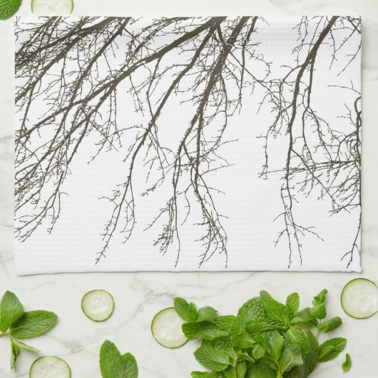 Linge De Cuisine Branches brunes rustiques (Plié)