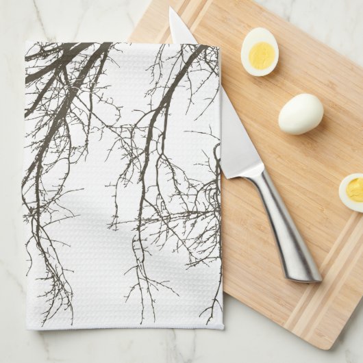 Linge De Cuisine Branches brunes rustiques (Quart Plié)