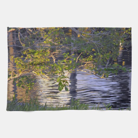 Linge De Cuisine Branches d'arbre, Lumière du soleil, Reflet (Horizontal)