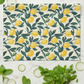 Linge De Cuisine Branches de citronnier jaune vif à deux tons (Plié)