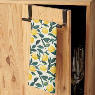 Linge De Cuisine Branches de citronnier jaune vif à deux tons