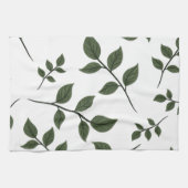 Linge De Cuisine Branches de feuillage avec des feuilles vertes sur (Horizontal)