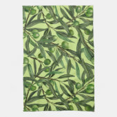Linge De Cuisine Branches d'olive sur le vert miel (Vertical)