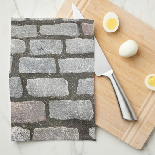 Linge De Cuisine Brick Cobblestone Street Pathway Nature Photograph (Quart Plié)